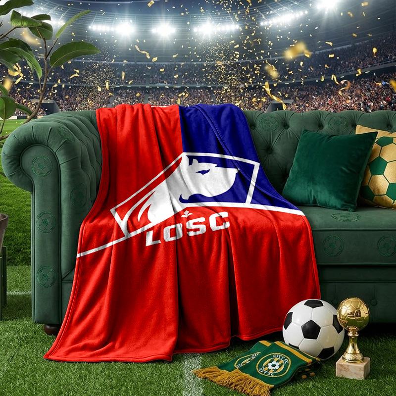 Olympique Football Crest Blanket Lightweight Ideal Bedding Blanket Perfect for Travel, Camping, Living Rooms, Offices, Sofas, Fan Christmas gift