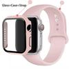 Стекло+Чехол+Ремешок для Apple Watch Band 42 мм 44 мм 41 мм 40 мм 38 мм 45 мм Защитные стекла для Apple IWatch Series 9 8 7 6 SE 5 4 3