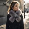 Elegant Neck Scarf for Party Plush Cross Scarf, Stylish Faux Fur Winter Warmer, Soft Warm Wrap Coat Double-Sided Thermal Ladies Girls Scarves