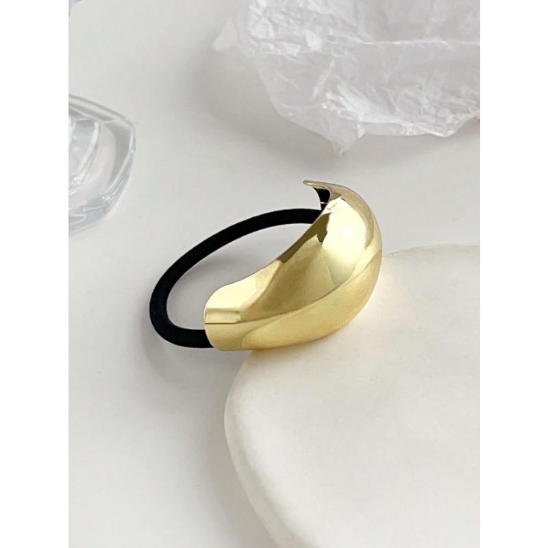 1Pcs Gold Metal Geometric Elastic Hair Ties,Ponytail Hair Cuff Wrap for Thick Thin Hair Elastic for Women Girls Hair Accessories