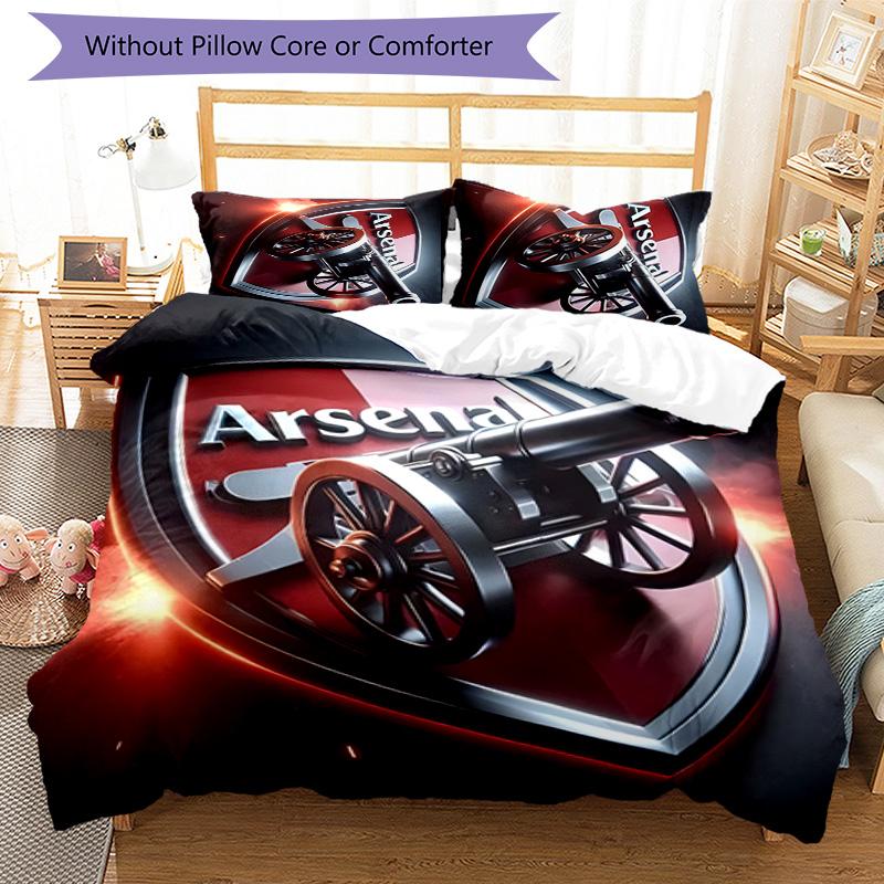 3pcs A-Arsenal7 Design Cover Set - HD Printed Bedding with 1 Cover and 2 Pillowcases - Perfect for Home and Dorm Decor