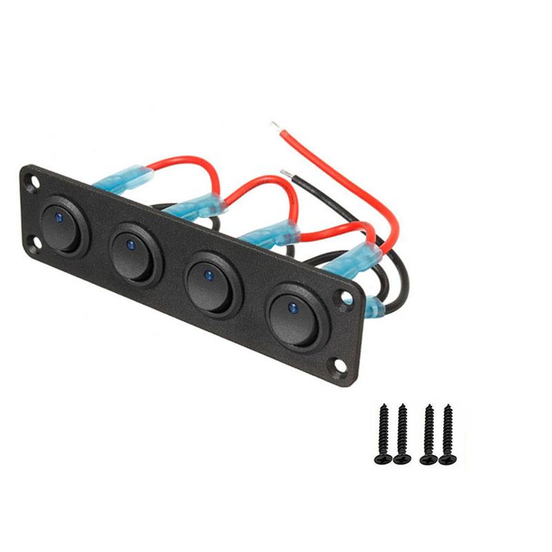 12 В 1-4 Gang Универсальный тумблер Панель USB Автомобиль Лодка Морской Автофургон Грузовик Синий светодиод Стильные аксессуары Морской кулисный переключатель