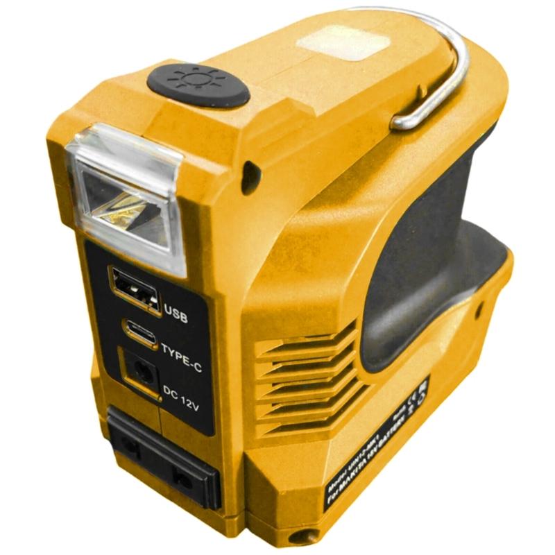 Легкий инвертор питания 220 В со светодиодной рабочей лампой, удобный для переноски, станции питания, аварийные резервные копии, питание от аккумулятора 18 В