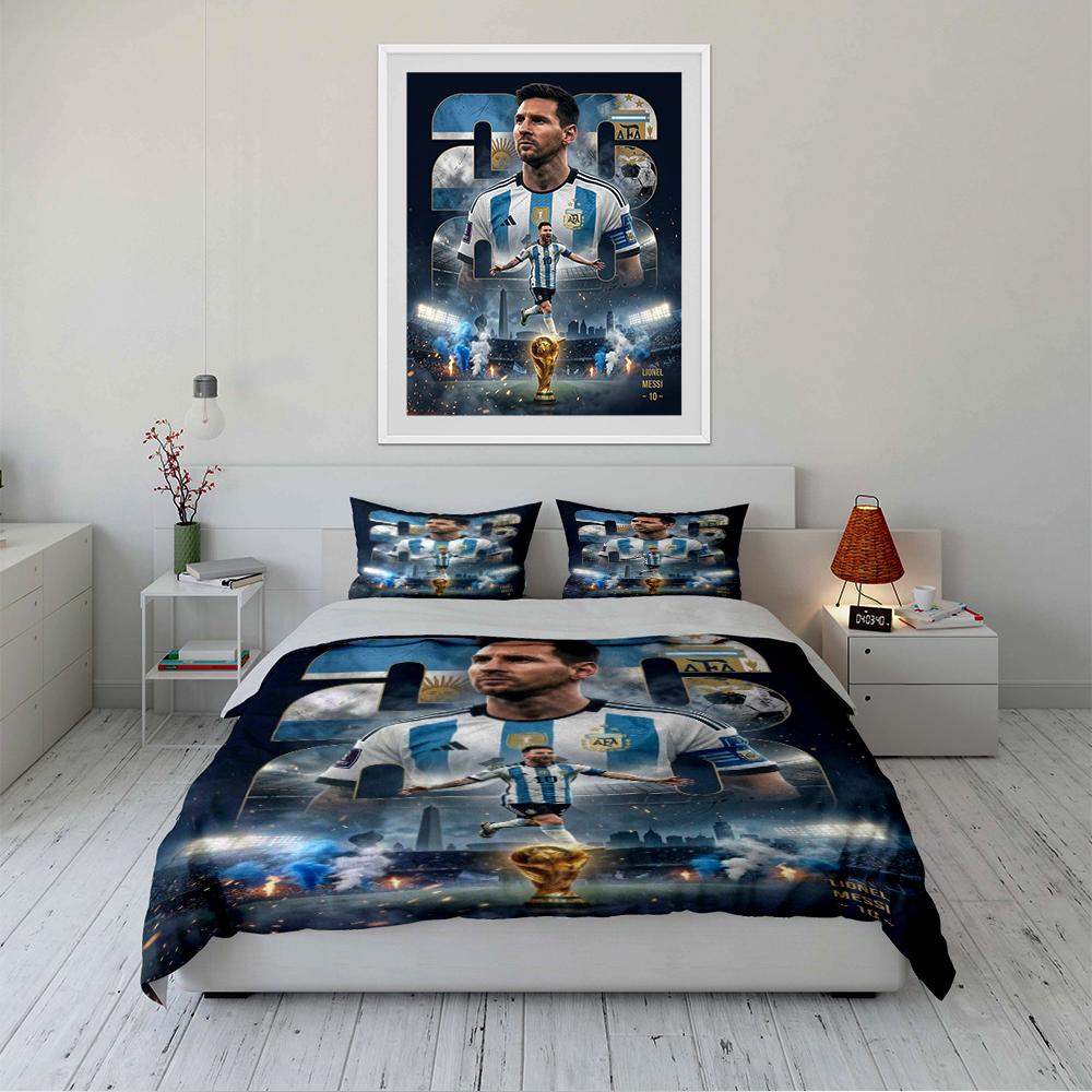 Argentinian Soccer Champion Set Bedding Duvet Cover Set Duvet Cover Pillowcases Home Decor (1 * Duvet Cover 2 * Pillowcases, without duvet insert)