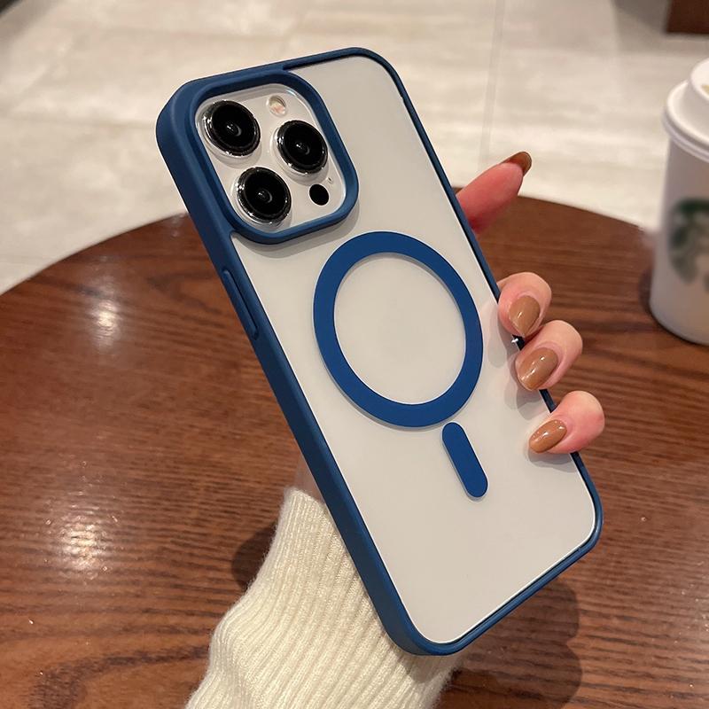 Цветная рамка прозрачный акриловый магнитный чехол для телефона iPhone 16 Pro Max 15 14 Pro 11 13 12 11 для Magsafe противоударный защитный чехол для объектива TPU прозрачный чехол
