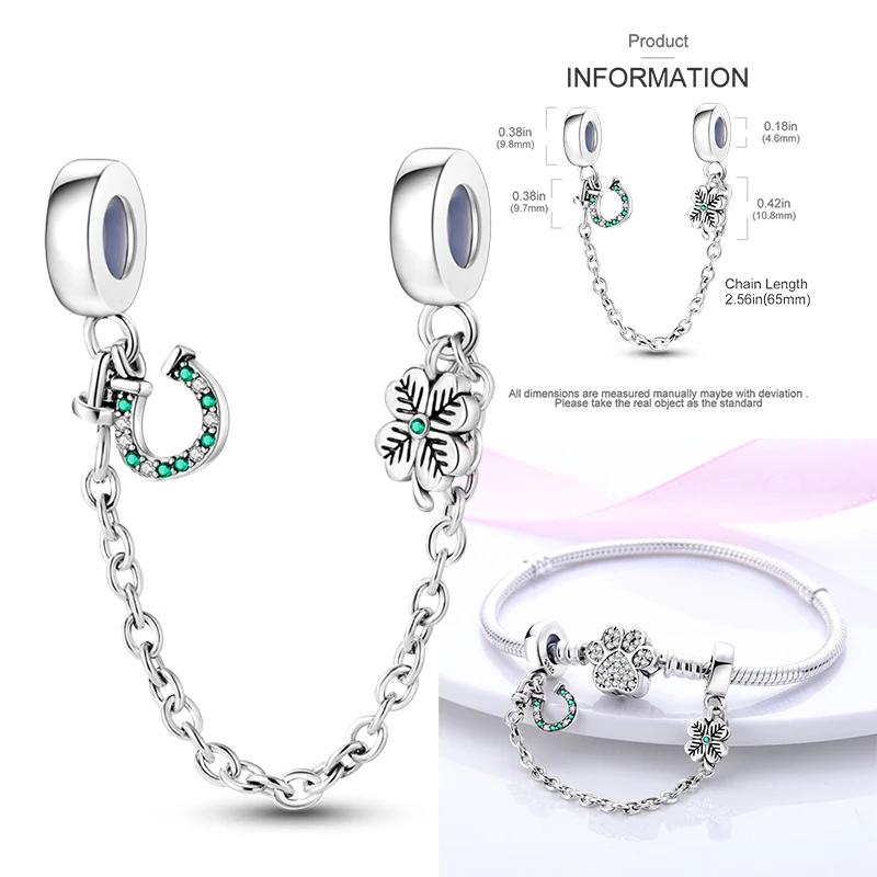 New Copper Charms Buttefly Daisy Safety Chain Cat Paw Change Beads Fit Original Bracelet Ladies Diy Jewelry