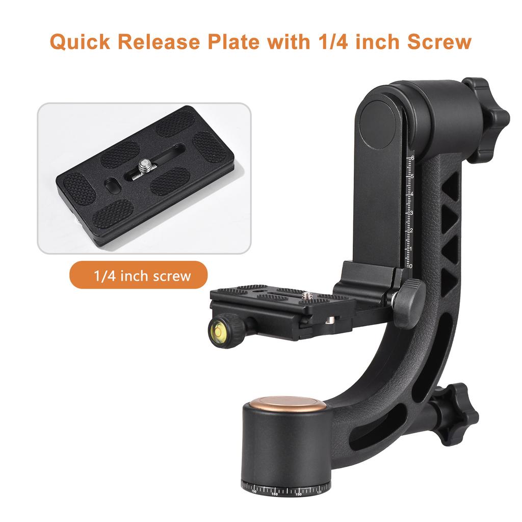 Сверхмощная панорамная головка штатива с поворотом на 360 градусов из алюминиевого сплава, грузоподъемность 15 кг/33 фунта с 1/4 дюйма