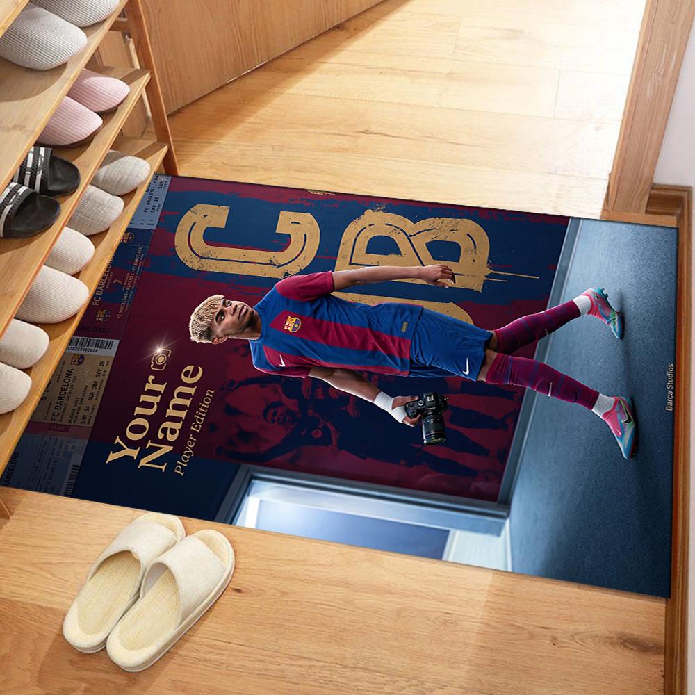 Lamin Yamal Personalized Name Floor Mat Perfect For Kitchen Living Rooms Entryway Hallway Antislip Carpet Decorate Offices Best For Christmas