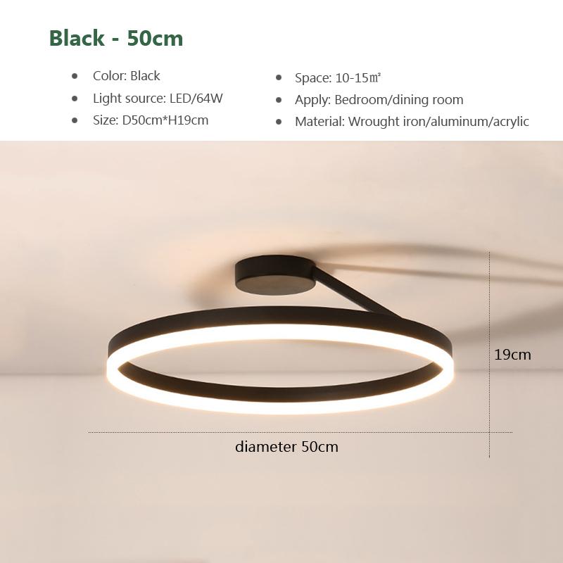 Modern Minimalist Ring Led Ceiling Chandelier Dimmable for Dining Living Room Center Table Bedroom Lusters Luminaires Decor Lamp