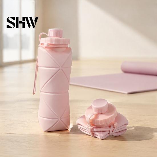 Flexible Silicone Drinkware for Commuting 600ml Portable Foldable Water Bottle, Food Grade Telescopic Non Slip Bottle Gym Lightweight Container