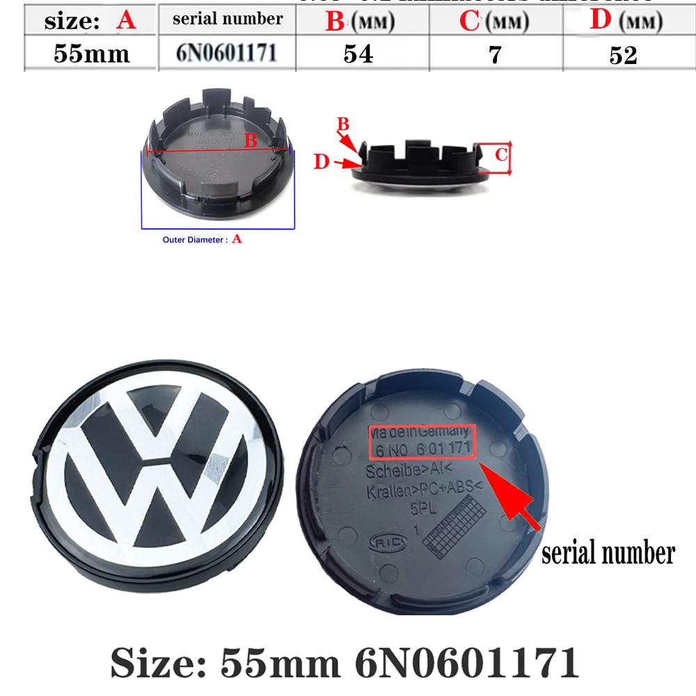 EFG1 4pcs 55mm 56mm 65mm 70mm Car Wheel Center Hub Caps Cover for VW Volkswagen Golf Polo Passat Touran CC B5 B6 B7 Jetta accessories