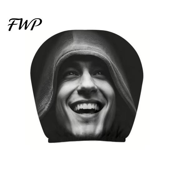 Decorative Car Headrest Protector Funny Covers, Ice Silk Double Side Breathable Cover Print, Stretchable Universal Auto Seat Neck Pillow Cartoon
