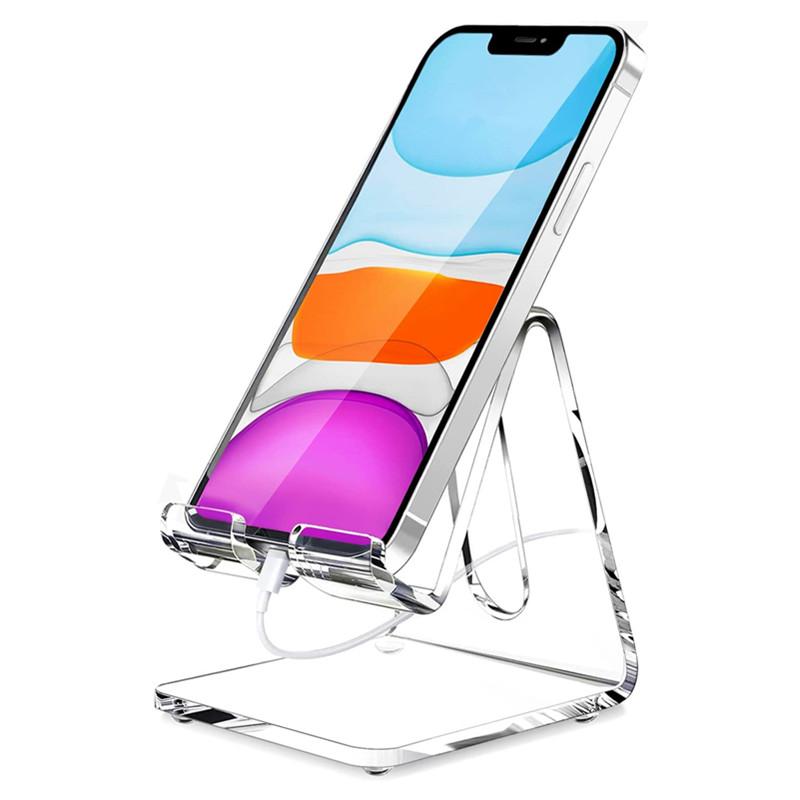 Transparent Acrylic Mobile Phone Display Stand Counter Mobile Phone Display Base Bracket Desktop Mobile Phone Lazy Stand Bracket