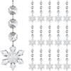 30Pcs Clear Acrylic Christmas Snowflake Ornaments Teardrop Shape Shock-Resistant Crystal Snowflake Pendants DIY Sparkling