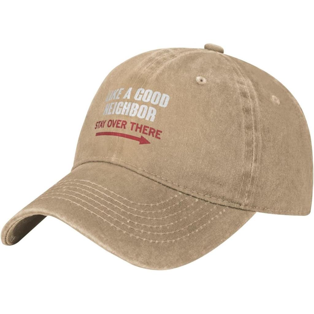 Neighbor Stay Over There Baseball Cap Washed Cotton Distressed Dad Hat Casual Sun Protection