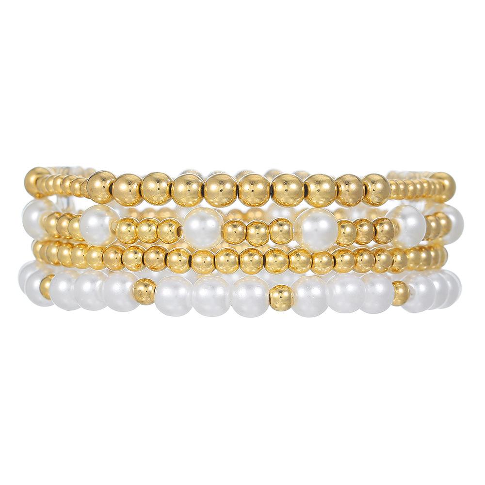 European and American popular ccb beaded bracelet bohemian versatile stacked bracelet geometric bead bracelet female
