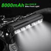 6000Lumen Bicycle Front Light  USB Rechargeable 8000mAh Power Bank Waterproof Bike LED Lights Night Riding Cycling Flashlight