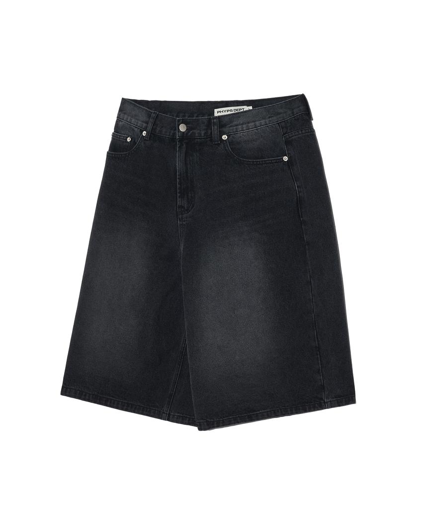PHYSICAL DEPARTMENT Washed Bermuda Denim Shorts_Black
