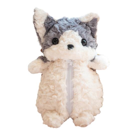 Plush Corgi Pencil Case Large Capacity Stationery Box Creative Animal Stationery Organizer for Pens Pencils Erasers