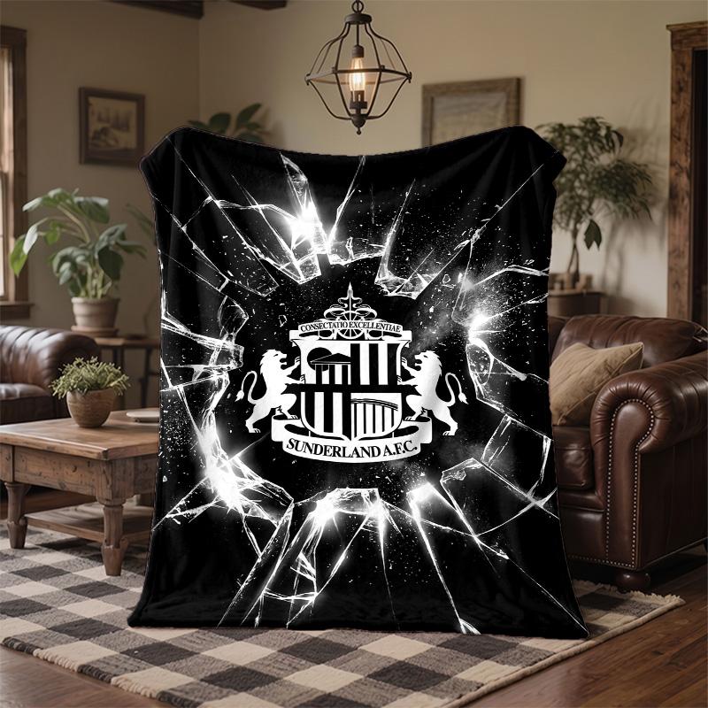 Sunderland Football Print Flannel Blanket Soft Warm Sofa Bed Throw Blanket For Home Office Bedroom
