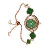 Temperament Diamond Plated Decoration Four Leaf Clover Lazy Pulling Bracelet Watch