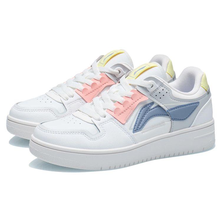 Li Ning Tian Ji Non-Slip Low-Top Skate Shoes Women Sneakers White Gray AGCP362-17
