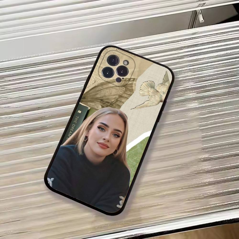 Singer A-Adele Phone Case For iPhone 17,16,15,14,13,12,11 Plus,Pro Max,XS,Soft Silicone Black Cover