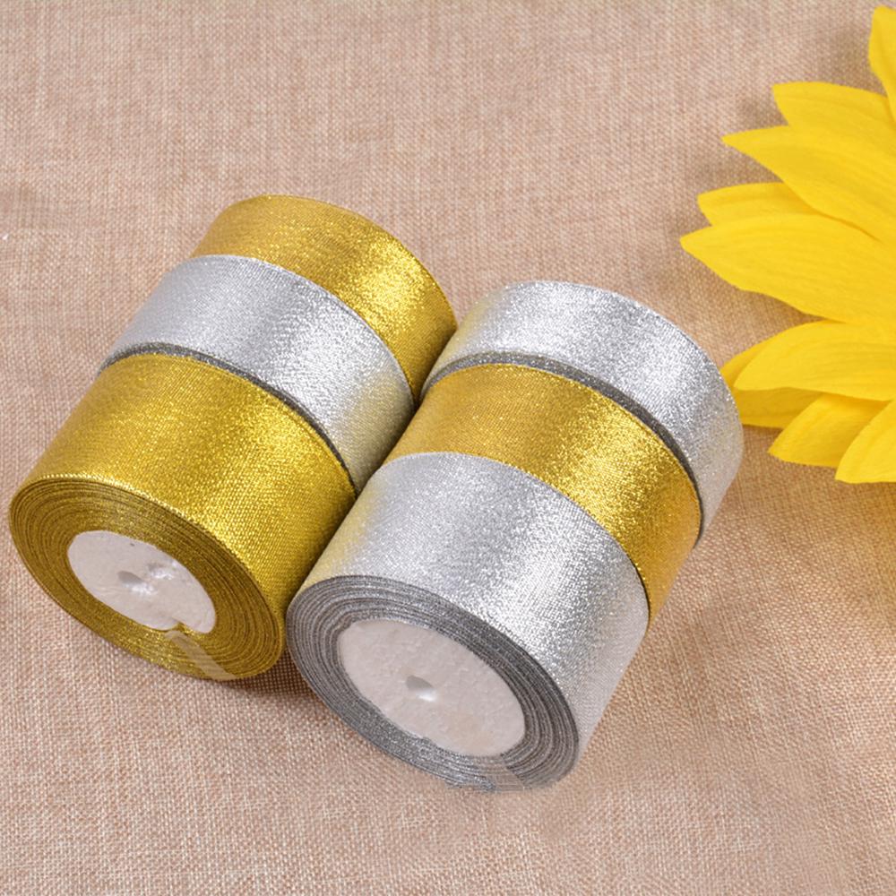 1 шт. золото/серебро шелковая атласная органза блестящая лента 0,6-5 см луковый пояс для свадебного торта подарочная упаковка