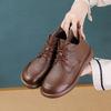 Новые ботинки из натуральной коровьей кожи Женские Роскошные Водонепроницаемые Оксфорды Женские Ботильоны на шнуровке Низкий каблук Обувь Женские Короткие Ботильоны