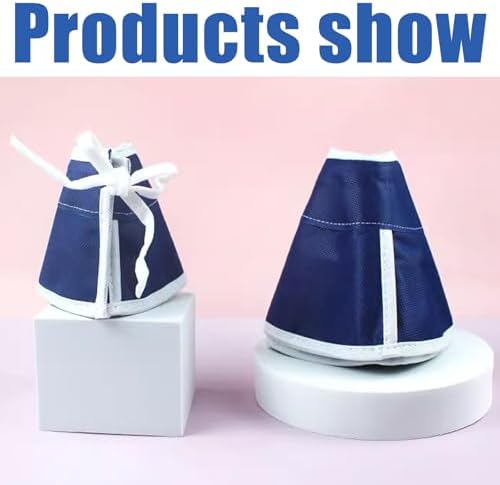 Adjustable Cat Recovery Collar Soft Cone for Wound Healing After Surgery Breathable Pet Neck Collar Blue 25cm