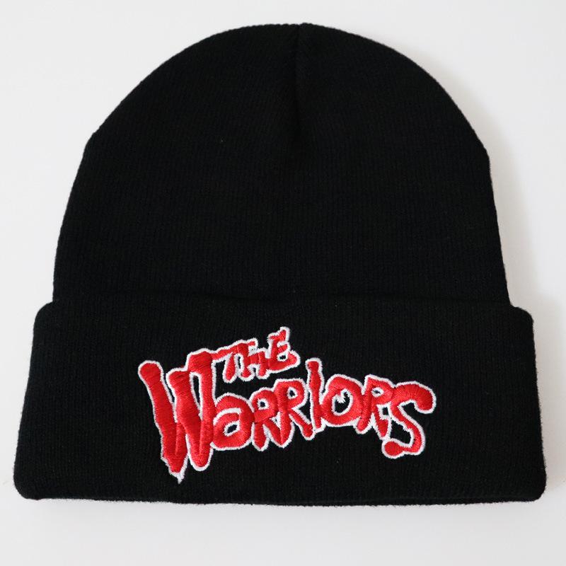 Европейская и американская классика Вязаная шапка с вышивкой The Warriors Осенне-зимняя лыжная шапка Шапка-свитер Шерстяная шапка