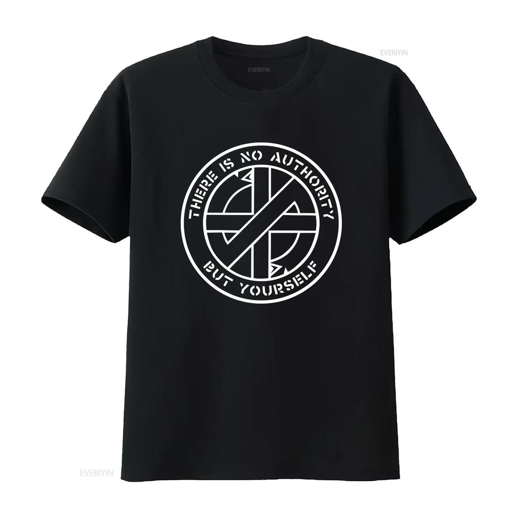 Crass There is no authority Indie Rock Punk Gothic T Shirt for Unique Print Soft designer clot