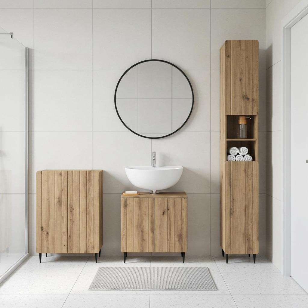 3 Piece Bathroom Cabinet System ZWOLLE Artisan Oak