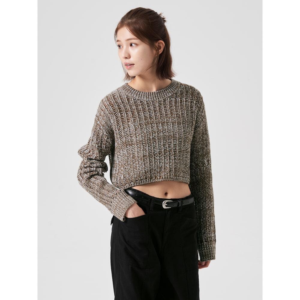 8seconds Свитер Pointel с круглым вырезом и длинным рукавом Хаки