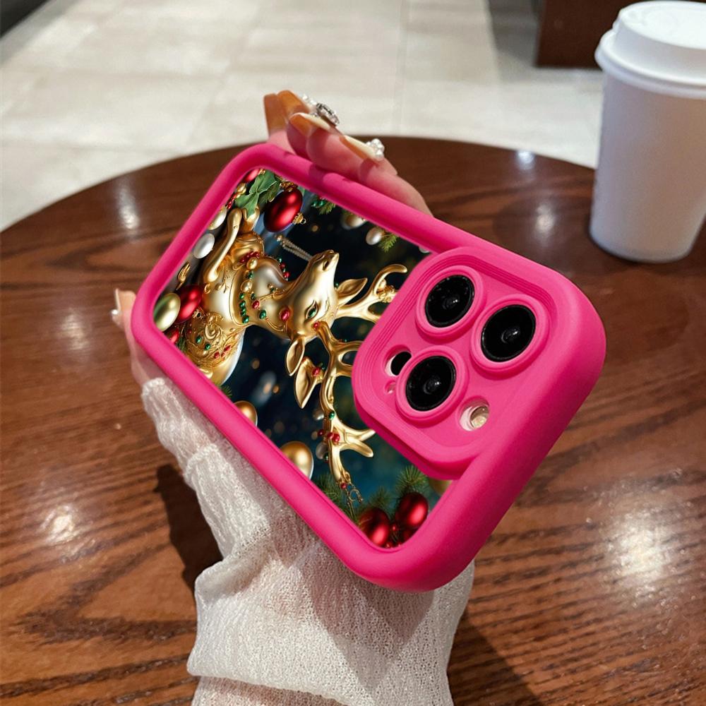 N105 рождественские и новогодние арт-мягкие чехлы для телефонов Angel Eyes для iPhone 16 15 14 13 11 Pro Max 8 7 6s Plus 12 mini XR XS Max SE противоударный чехол