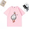 Футболка с коротким рукавом Забавный принт Duck You Мужская Женская Свободные Хлопковые Футболки Оверсайз Топы Унисекс Хип-Хоп Уличная Одежда Футболки с круглым вырезом