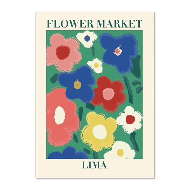 Абстрактные красочные винтажные цветы настенная живопись холст скандинавские постеры и принты настенные картины для декора гостиной без рамки