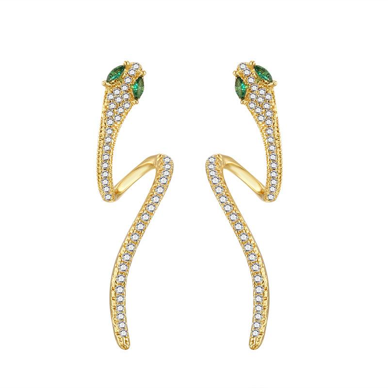 Fashionable and Personalized Snake Shaped Earrings, Light Luxury Design, Cool and Cool Style, Snake Earrings, Ear Accessories