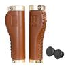 GORIX Bicycle Grip Leather Grip Ergo Double Brown Cycle Grip Cowhide Screw Fixed Grip Replacement Bicycle Grip Stylish Cross Bike Mini Velo Handle