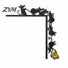 Iron Art Home Ornament Metal Mouse Door Topper, Funny 6 Mice And Cheese Slice Frame Decor, Unique Craft Cute Rats Wall Corner Sign for Living