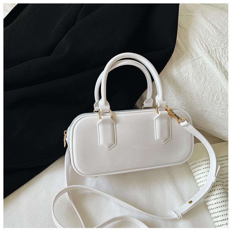 2025 Модная сумка-подушка через плечо из ПВХ-желе карамельного цвета - Большая вместительная женская сумка