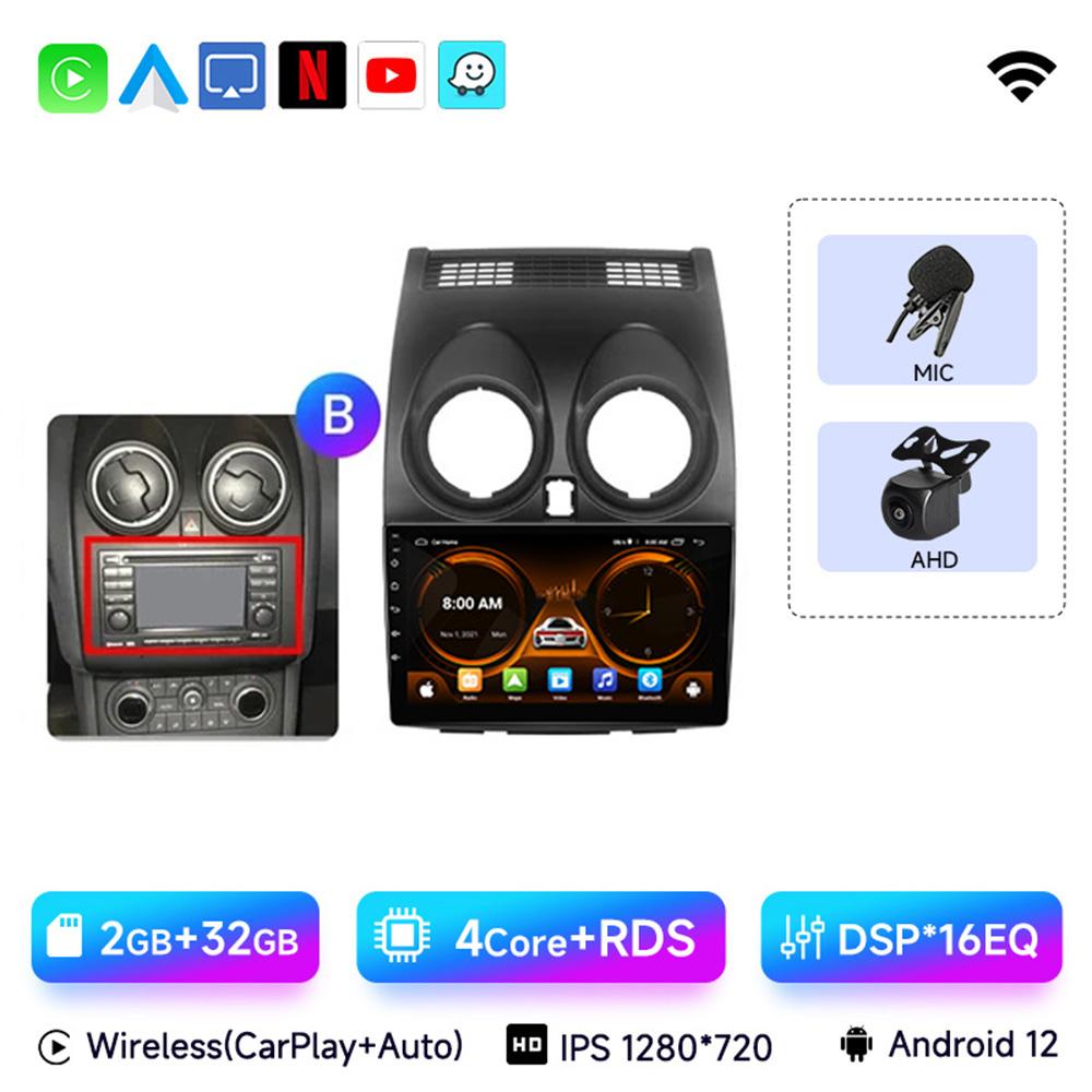 JIUYIN AI Voice 2 din Android 13 Авто Радио Для Nissan Qashqai J10 2006 - 2013 Carplay 4G Автомобильный Мультимедиа GPS 2din Авторадио