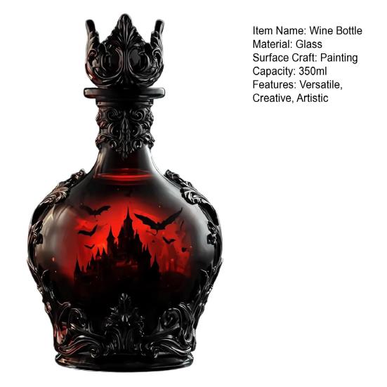 Готический декантер для виски «Вампиры», стеклянная бутылка для ликера с дизайном «Замок летучих мышей», декор для бара на Хэллоуин, для бурбона