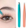 4Pcs/Set Slant Eyebrow Tweezers Set Stainless Steel Ingrown Hair Removal Tool Flat Mouth Eyebrow Clip Set