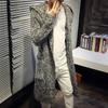 Men Hooded Jacket Long Knitted Cardigan Coats Solid Color Sweater Coats Autumn Knitted Jacket
