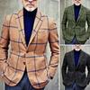 Autumn and Winter Business Men's Plaid Striped Multi-color Casual Suit Jacket for Men