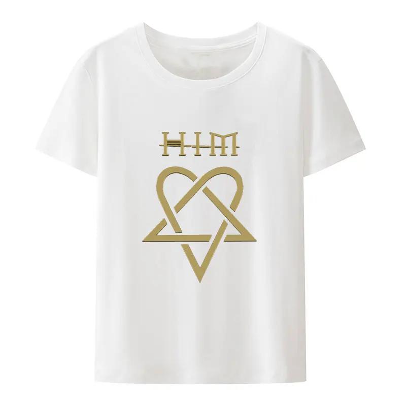 Him Ville Valo Music Heartgram Modal T-Shirt UnisexStreet Fashion O-neck Short Sleeve Camisa Hipster Creative Print Tops