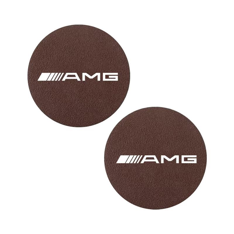 ZLLB1 2pcs Car Water Cup Pad Holders Non-slip PUFor Mercedes Benz AMG W203 W204 W206 W220 W205 W211 W212 W201 W168 E300L GLC V8 GT SLK