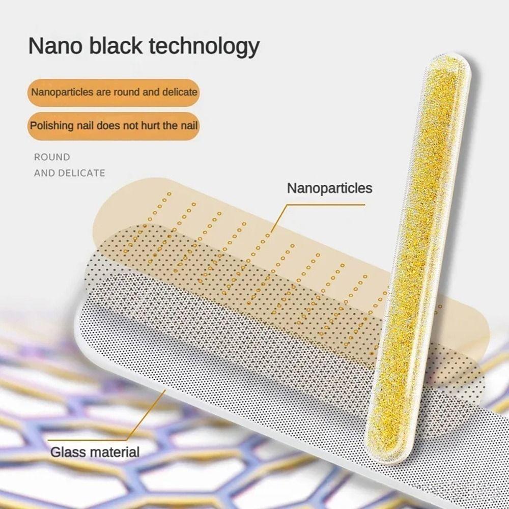 1 шт. Полировщик для ногтей, полоска для полировки, нано-стеклянная шлифовальная пилка для ногтей, новая пилка для ногтей