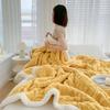 Winter Thickened Blanket Double-sided Fluff Plush Double-layer 3D Jacquard Solid Color Office
